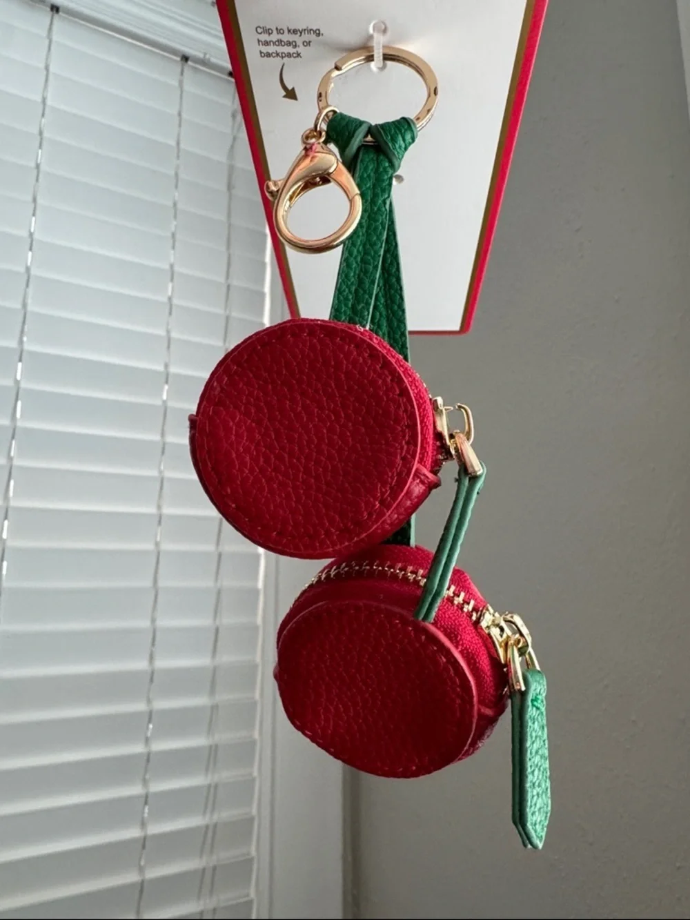 Piper K Cherry Bag Charm Dangle Key Holder